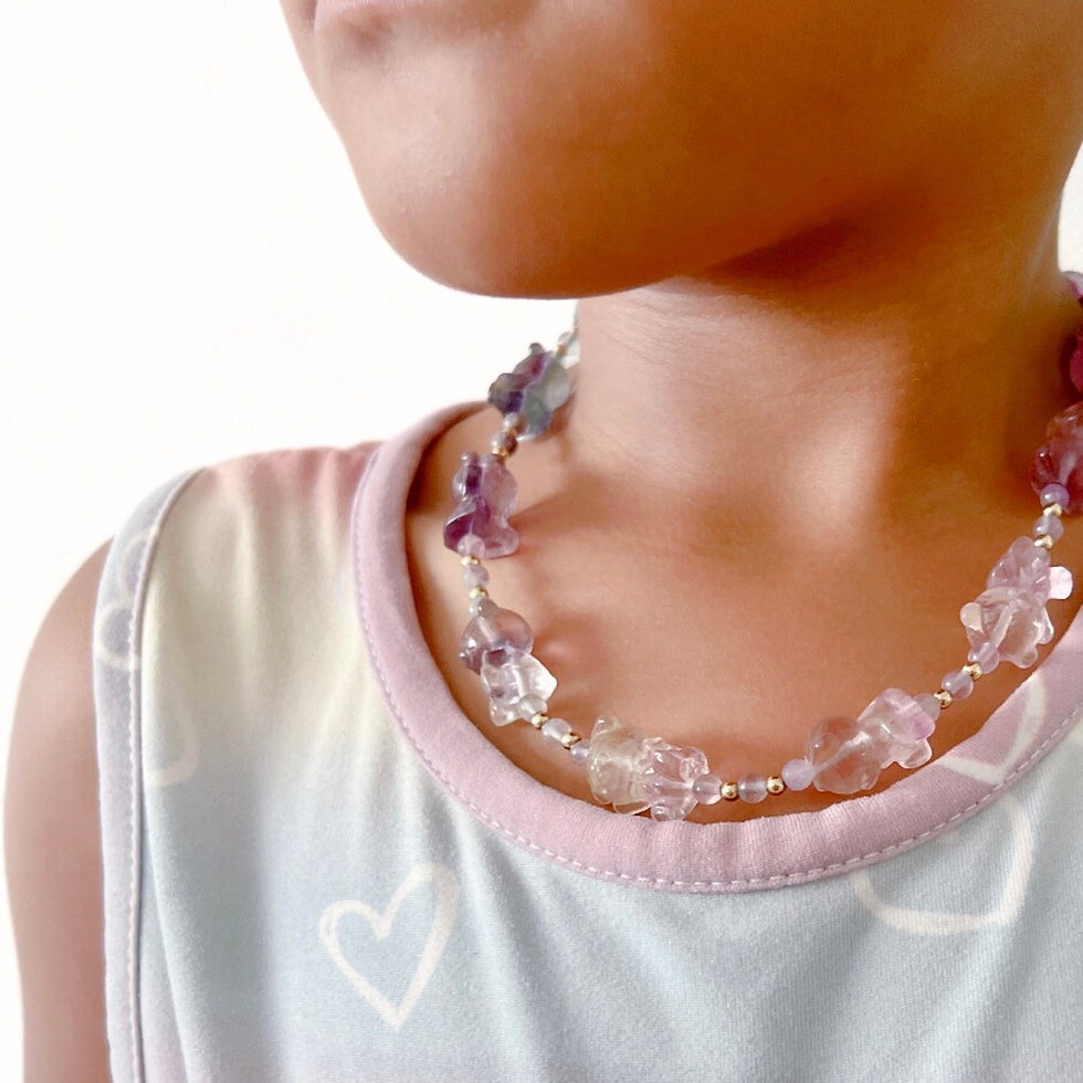 Thumbnail: Fluorite Teddy Bear Necklace