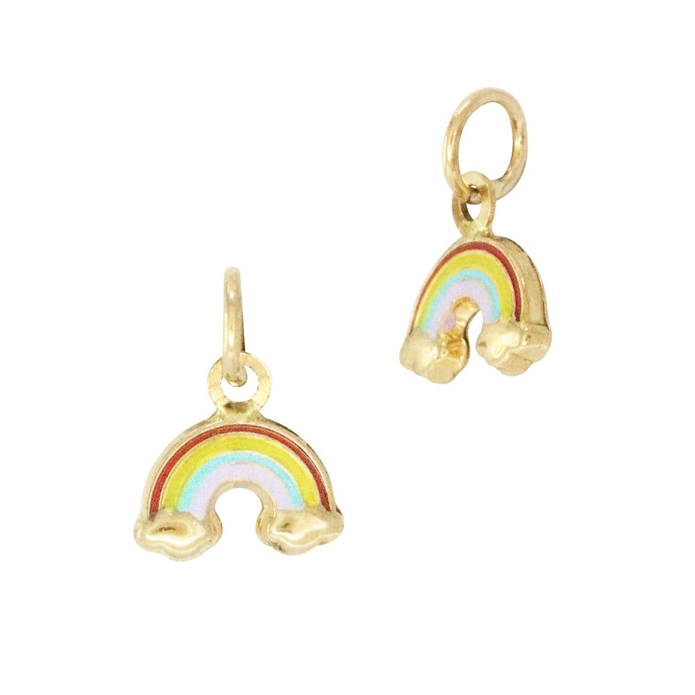 14k Gold & Rainbow Enamel Charm