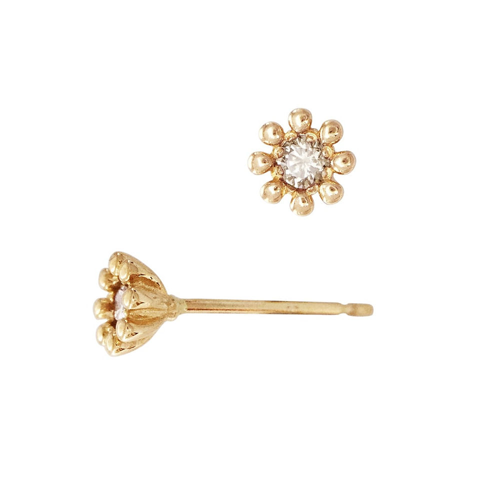 Thumbnail: Diamond Flower Stud Earring