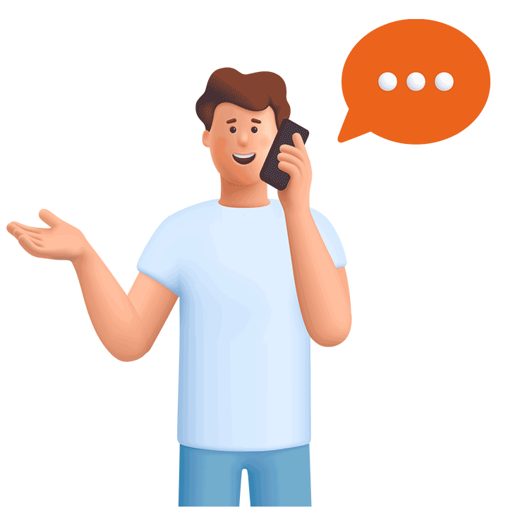 Illustration en mouvement d'un homme parlant au téléphone
