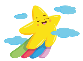 Illustration étoile en Activité-extérieur. (arc en ciel)