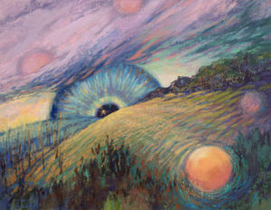 surrealism, eyeball, landscape,