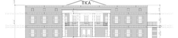 A blueprint of the front of the house