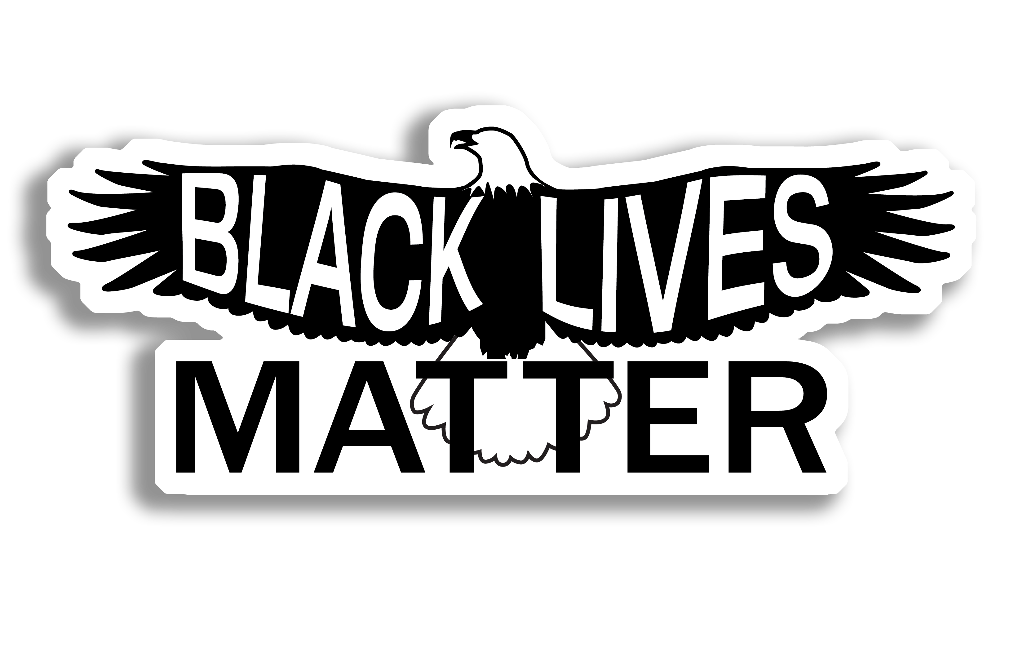 BLACK LIVES MATTER Bald Eagle Sticker - version 2