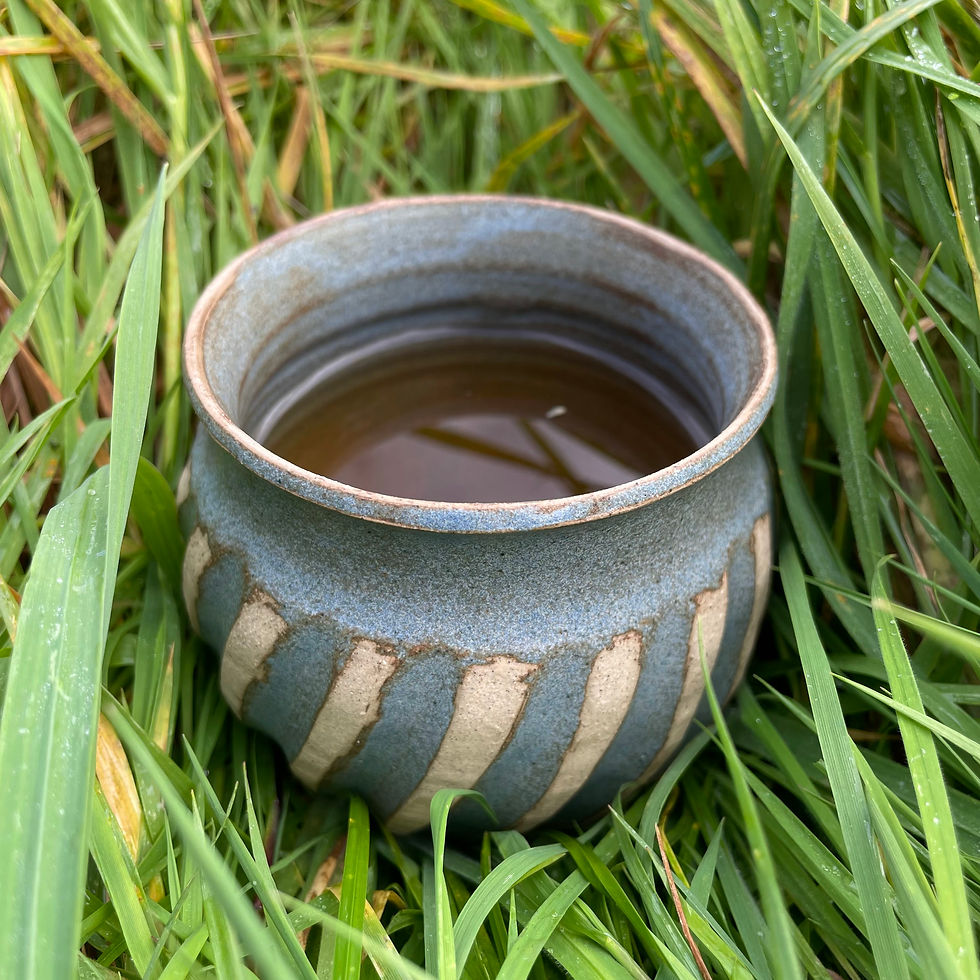 mug of tea on the grass