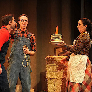 John Wascavage, Michael Greer and Christine Laitta in the Pittsburgh CLO production of UP AND AWAY.