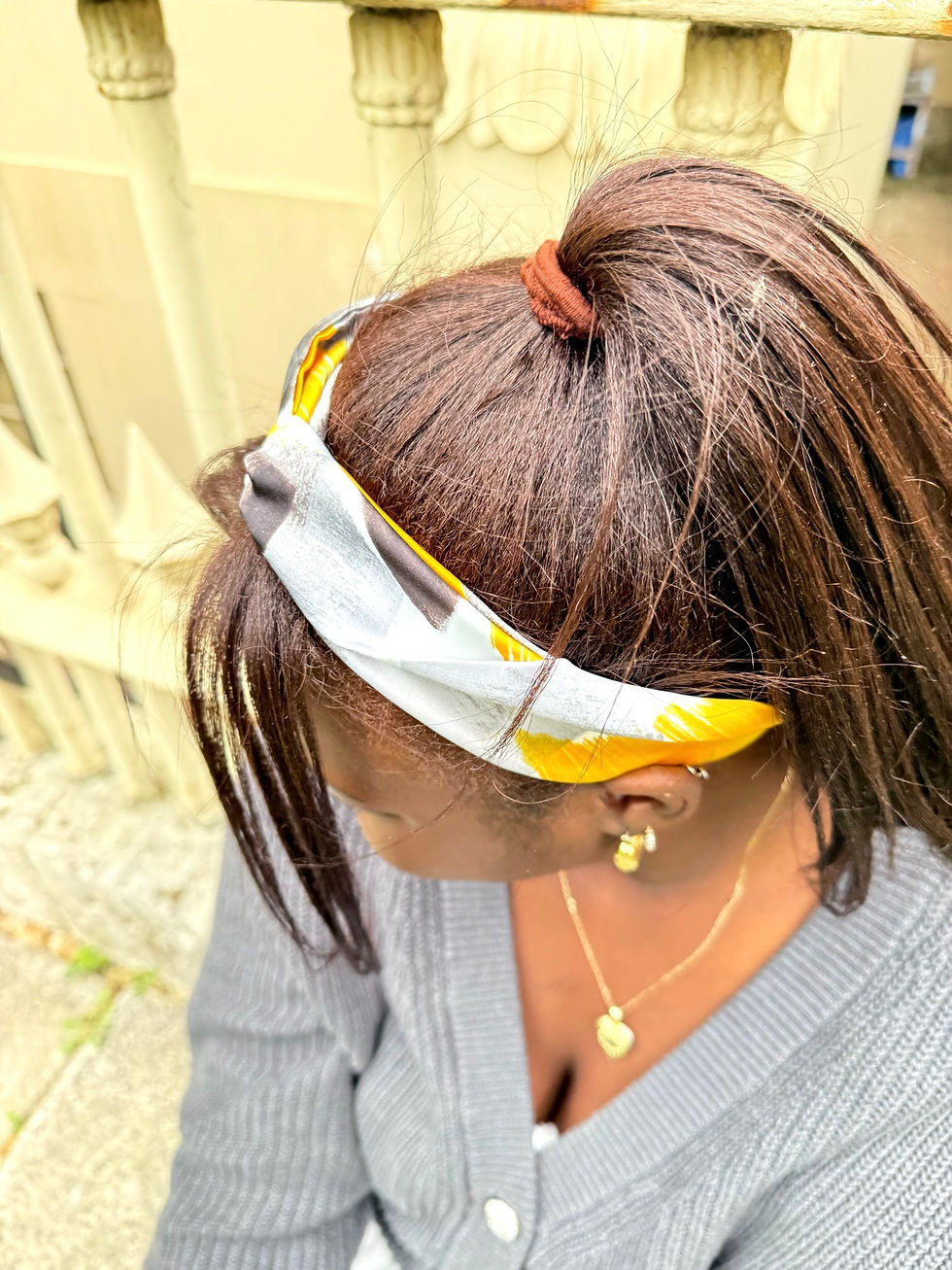 Thumbnail: Candace-yellow Silk Twist Headband