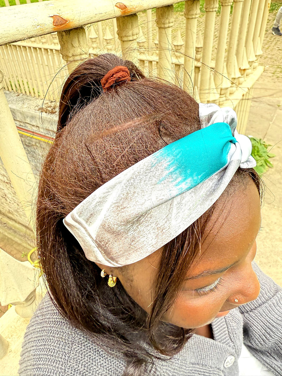 Thumbnail: Candace-blue Silk Twist Headband