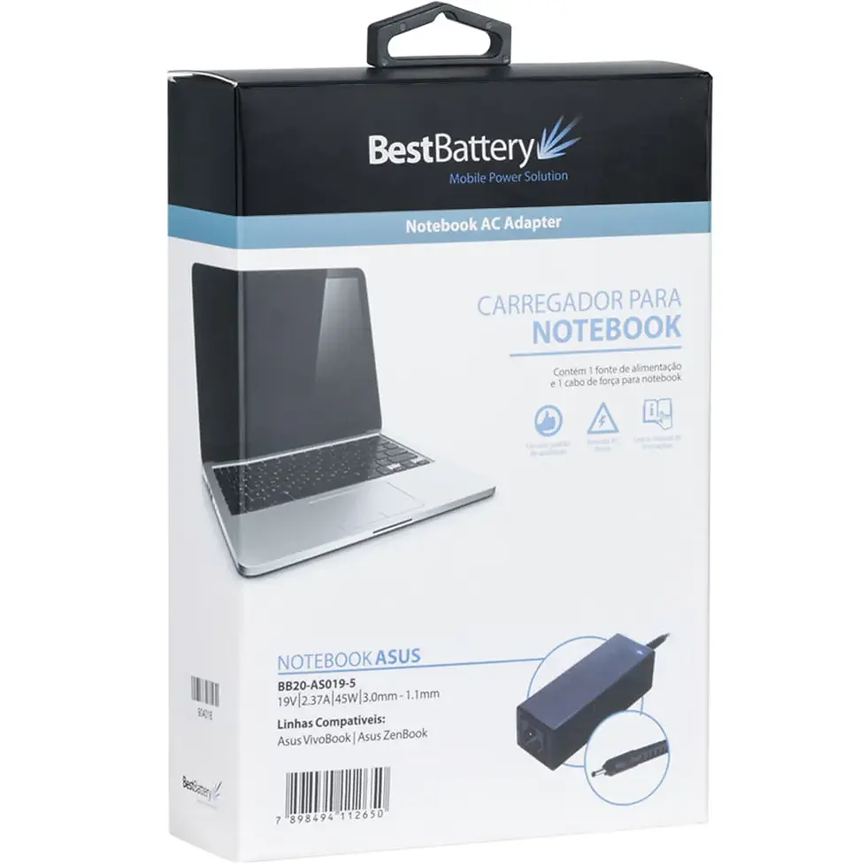 CARREGADOR NOTEBOOK ASUS (3MM) (65W)