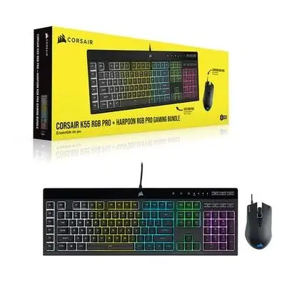 KIT TECLADO E MOUSE CORSAIR K55 PRO E HARPOON PRO RGB