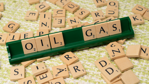 The words Oil and Gas in a Scrabble game