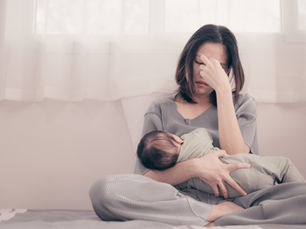 A woman dealing with postpartum depression