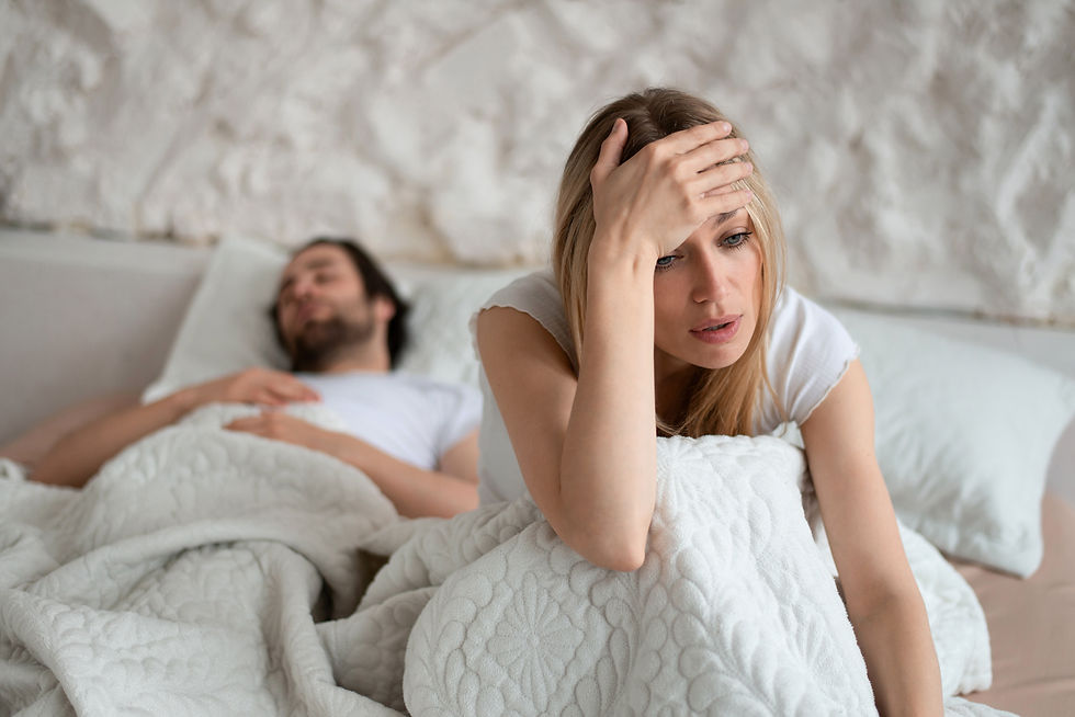 A couple with sleep problems