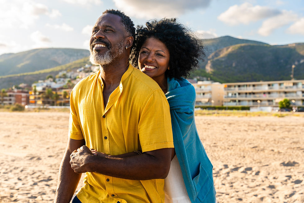 An older couple at the beach