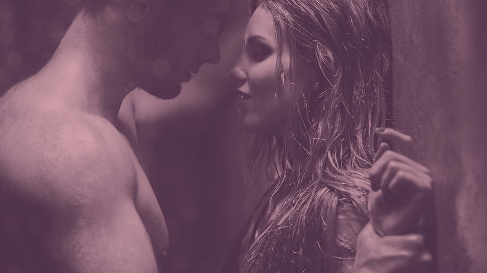 A man looking at a woman with desire