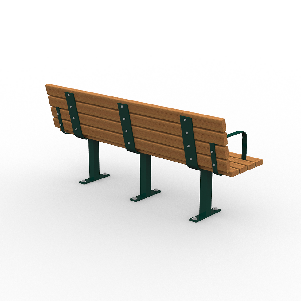 Black Gum Bench - View 3 - Park (Green).