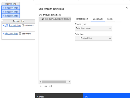Add Bookmarks to Cognos Reports