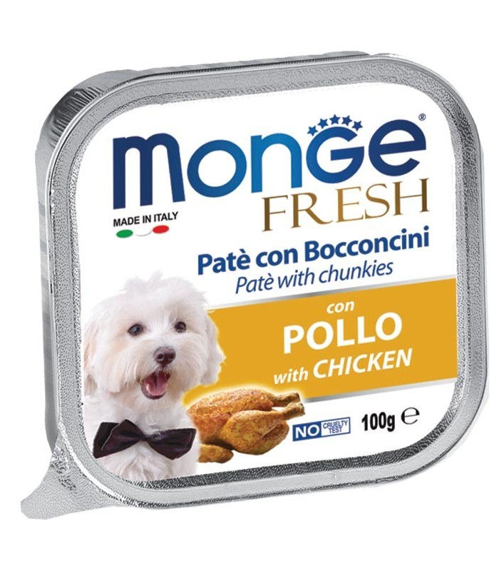 Monge cane fresh paté e bocconcini con pollo 100 gr