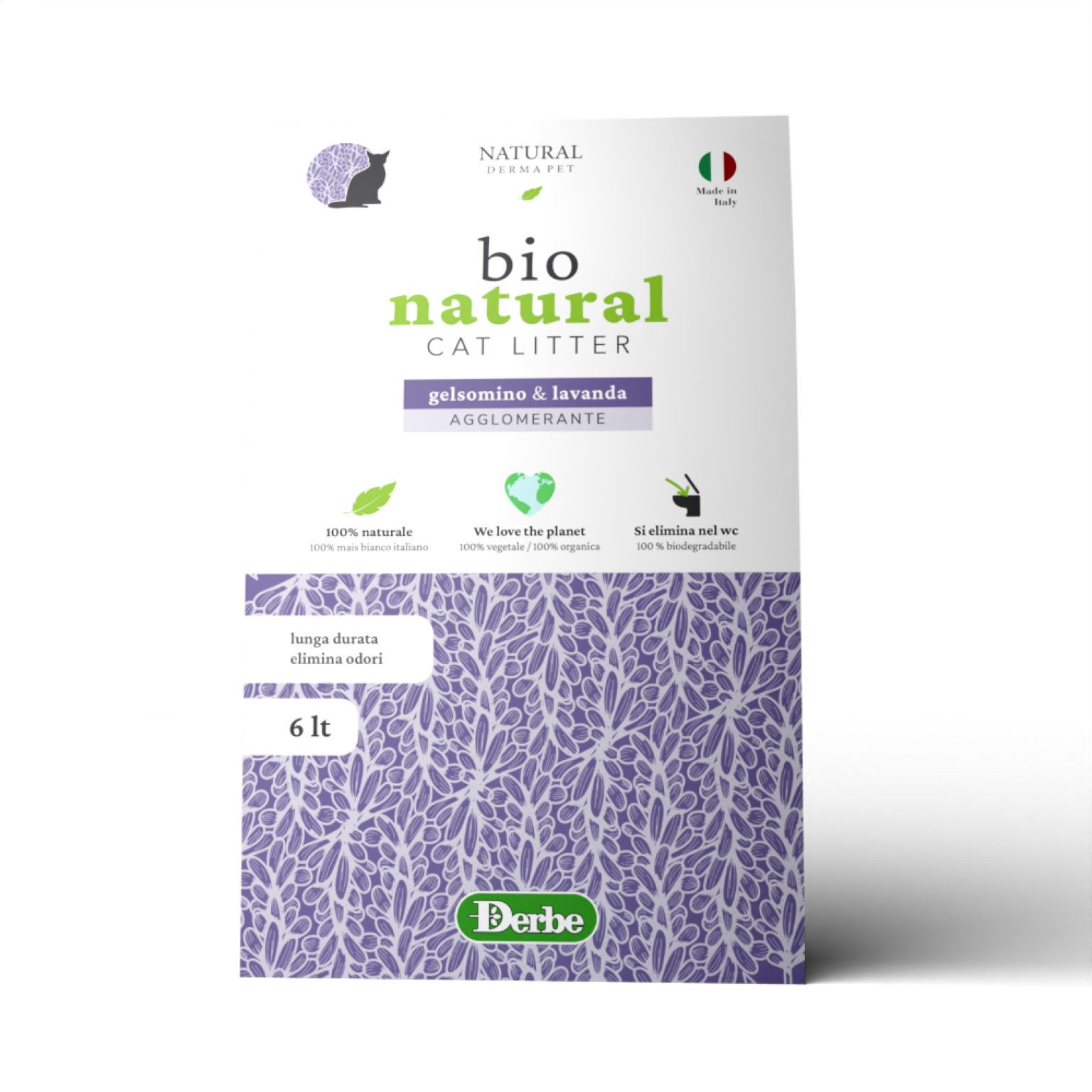 Lettiera lavanda e gelsomino naturale organica al mais