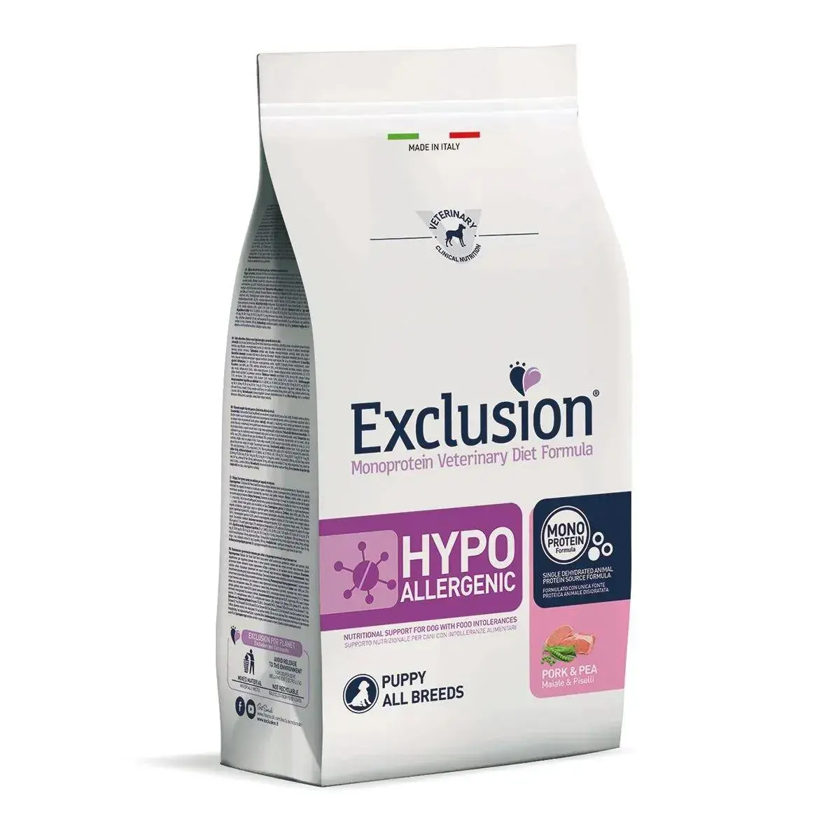 Exclusion Puppy Diet Hypoallergenic Maiale e Piselli 2Kg