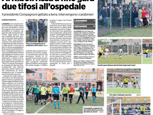 Rassegna stampa dopo Lavagnese-Fezzanese.