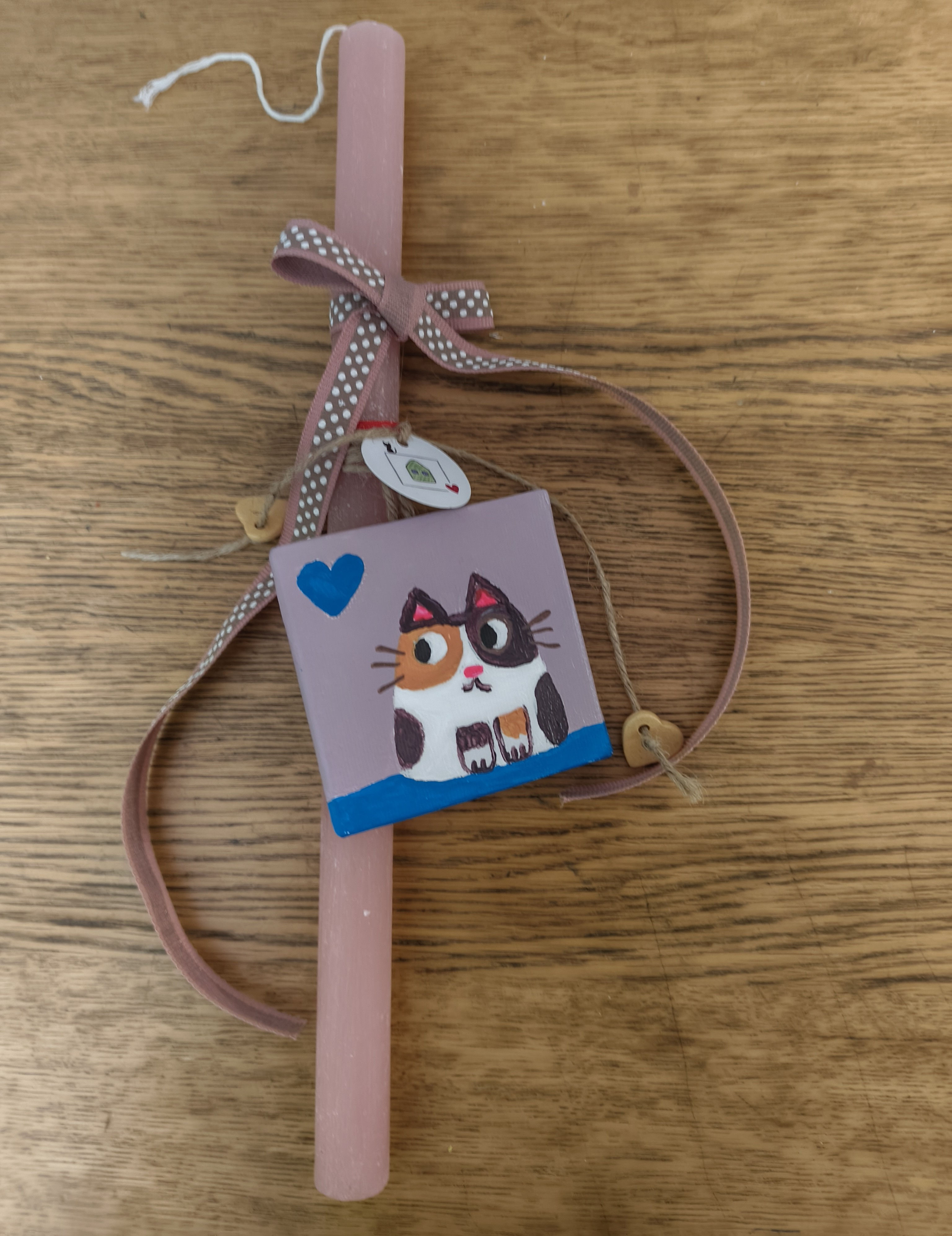 Easter Candle Patchwork Kitty