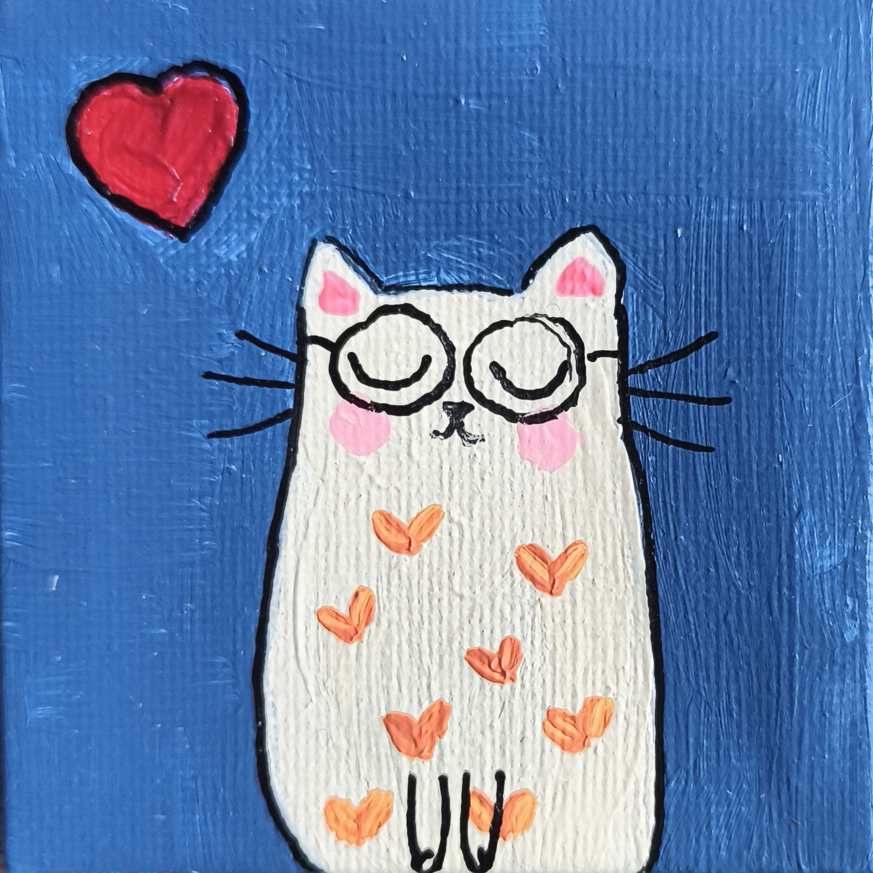 Mini Hearts Kitty - Blue
