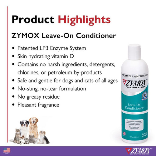 Zymox Enzymatic Dog Cat Leave-on Conditioner (12 oz) UK Stock