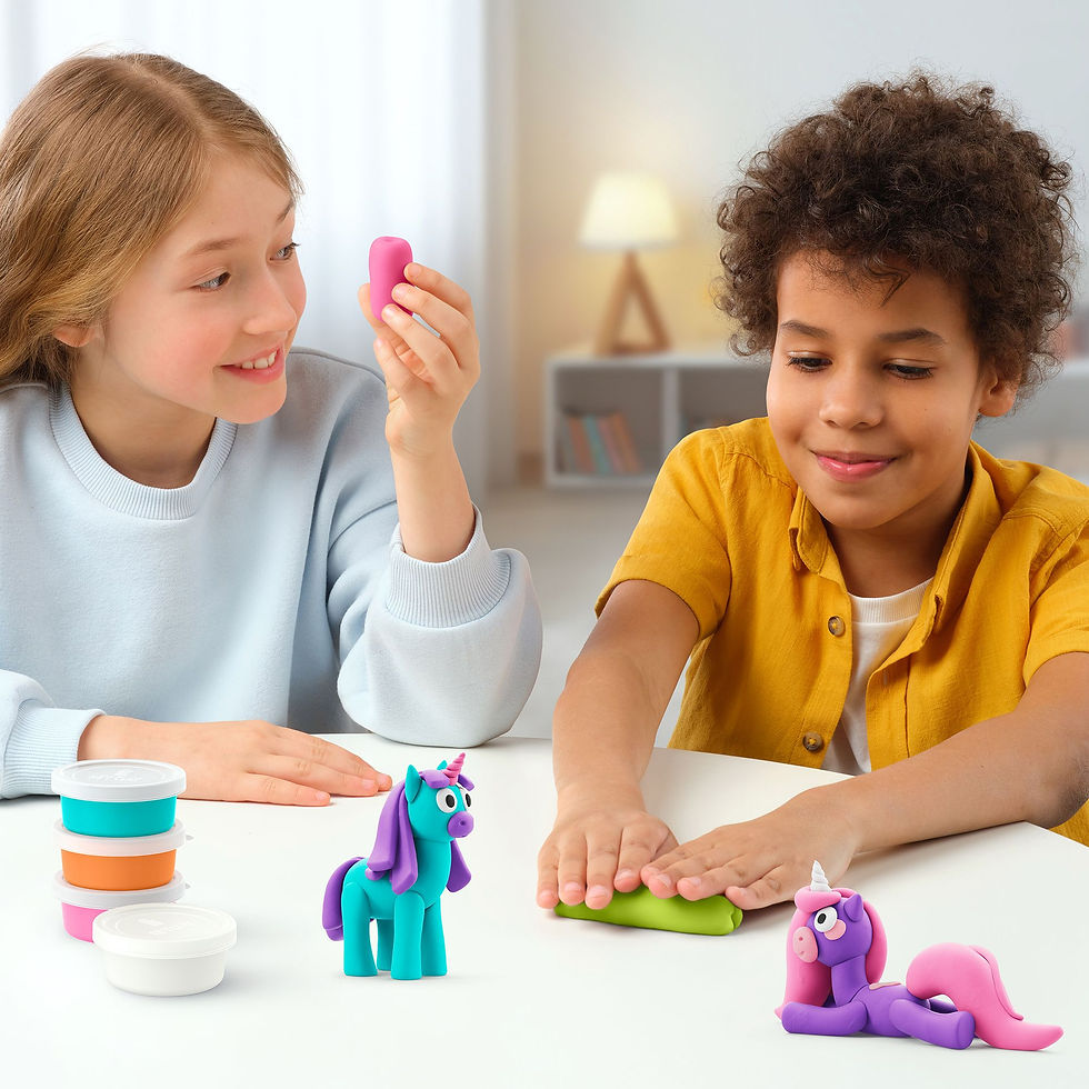 Thumbnail: Hey Clay - Rainbow unicorns (6 figuurtjes)