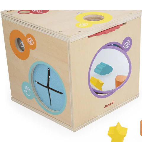 Thumbnail: Janod - Houten sensorische activiteitenkubus