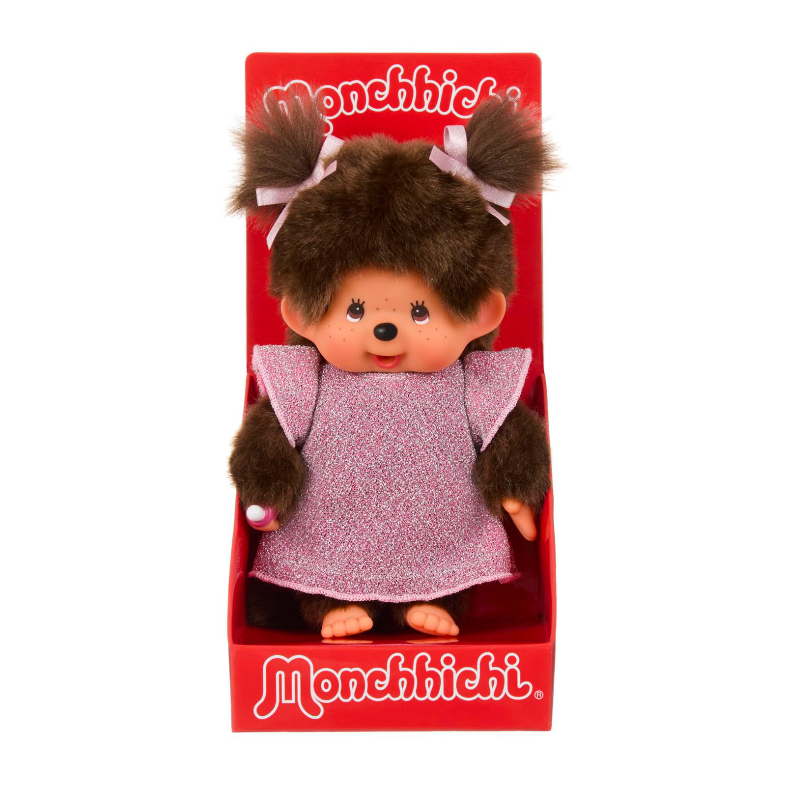 Monchhichi - meisje roosjurkje (20 cm)