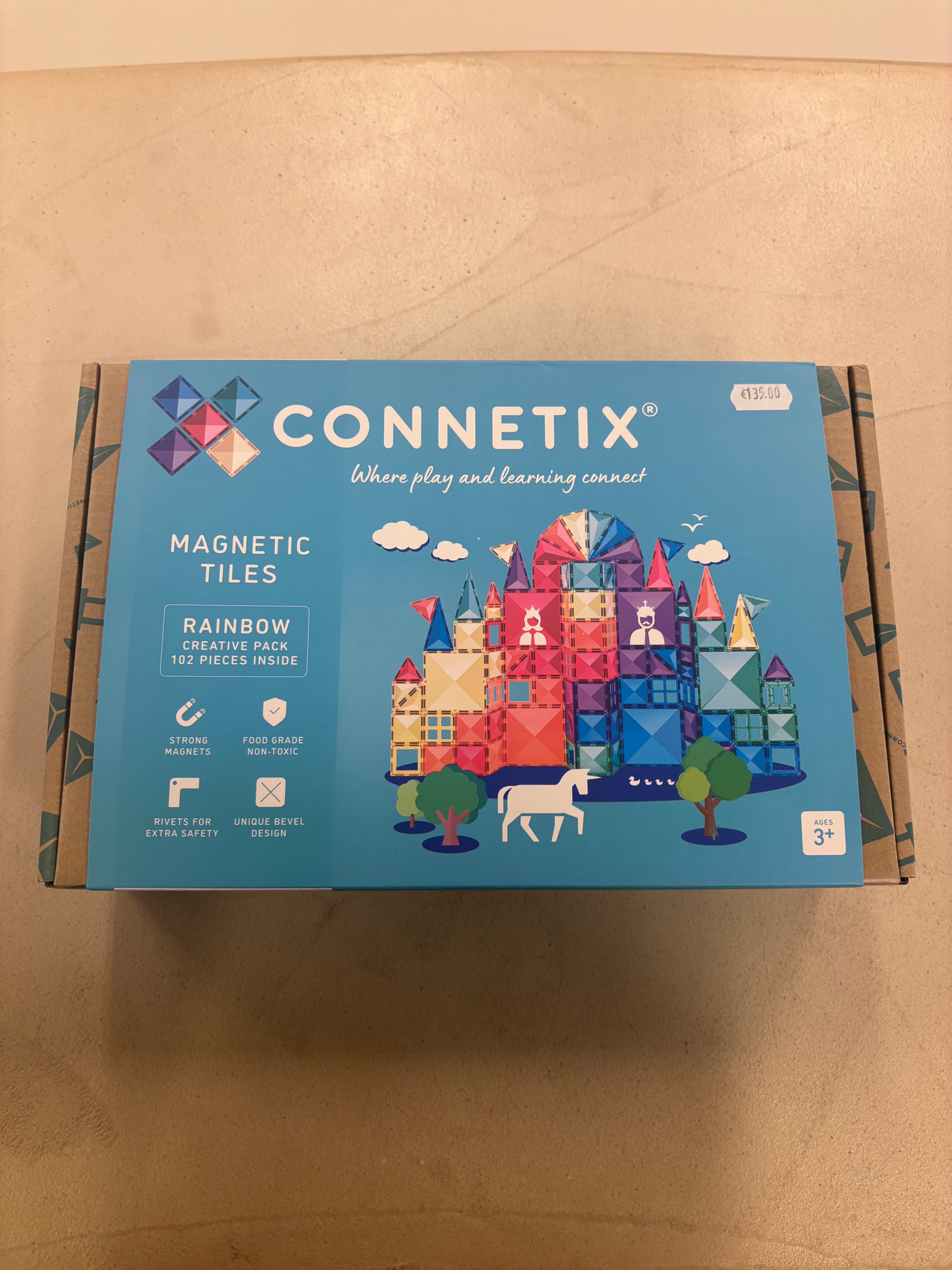 Connetix - Rainbow creative pack (102 stuks) - Verpakking wat afgeschenen
