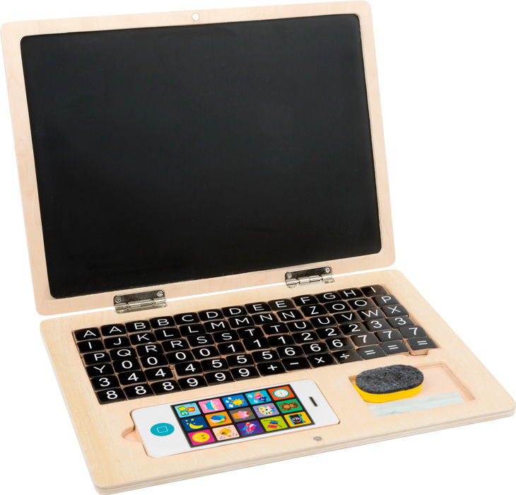 Houten laptop magneetbord