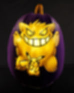Gengar and Pikachu pumpkin carving