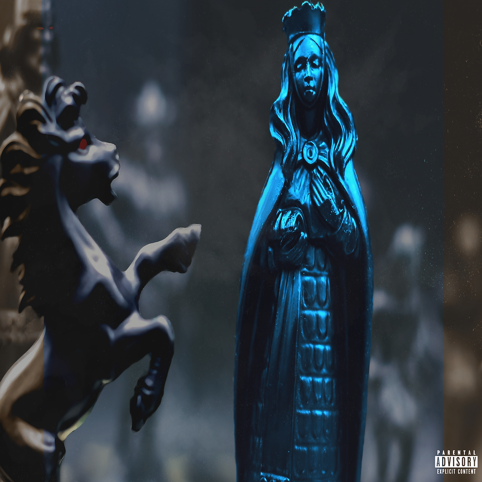 queen and knight chess pieces close up