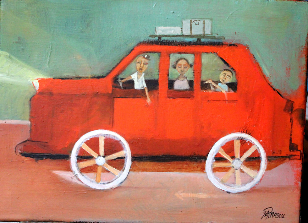 N°152 la voiture rouge 30 x 40 cm 550 euros