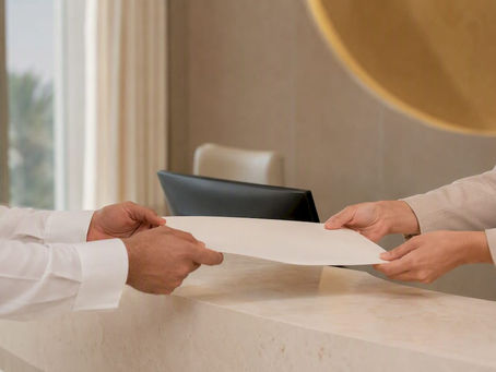 Couple submitting marriage documents