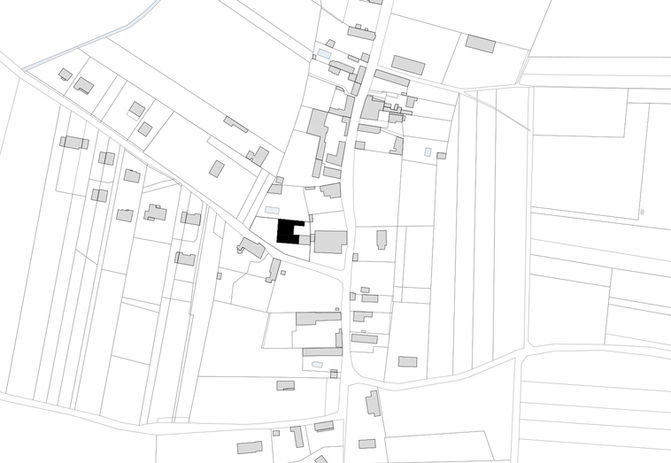 Plan masse de la salle des fêtes d'Hermeray, Yvelines, Rambouillet, rénovation et extension, salle polyvalente, matériaux biosourcés. Parc naurel de la haute vallée de Chevreuse.