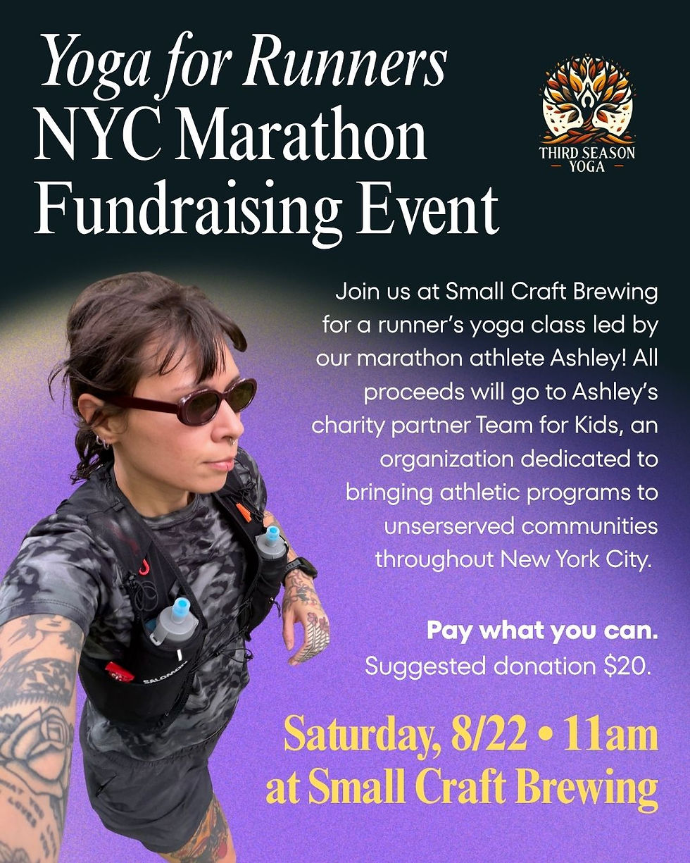 Yoga for Runners: NYC Marathon Fundraiser at Small Craft Brewing