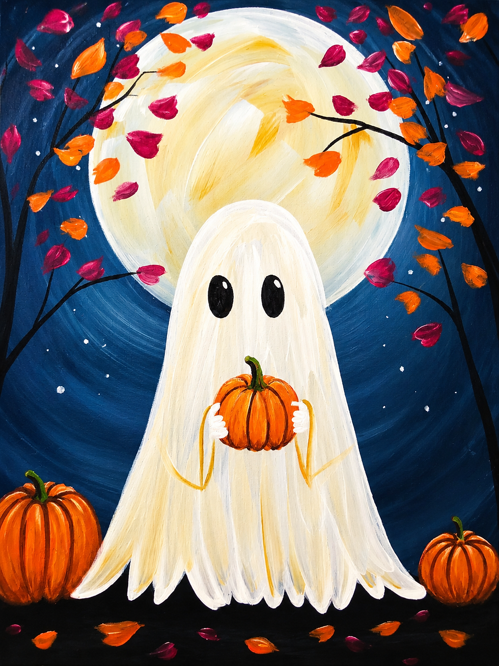 Ghostly Pumpkin - Guided Paint Party