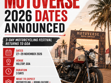 Royal Enfield Motoverse 2026 scheduled from November 27 to 29 in Goa