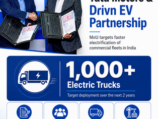 Tata Motors and Drivn partnership for leasing and deployment of over 1,000 electric trucks in India