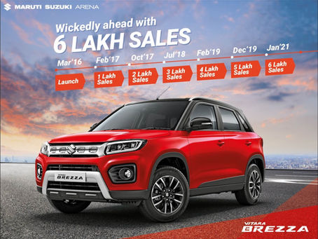Maruti Suzuki Vitara Brezza becomes India’s fastest-selling compact SUV to clock 6 lakh sales!