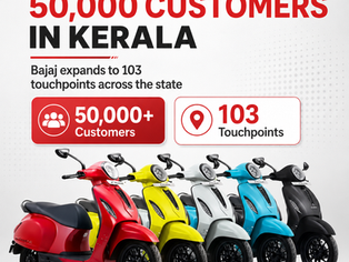 Bajaj Chetak Crosses 50,000 Customers in Kerala; EV Network Expands to 103 Touchpoints