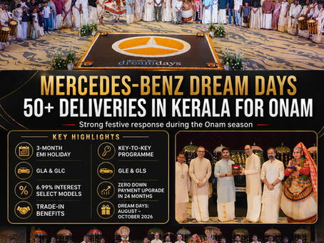 Mercedes-Benz Dream Days campaign records over 50 luxury car deliveries in Kerala during Onam 2026.