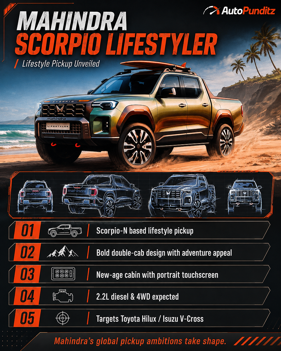 Mahindra Scorpio Lifestyler Unveiled: India’s Homegrown Toyota Hilux Rival Takes Shape