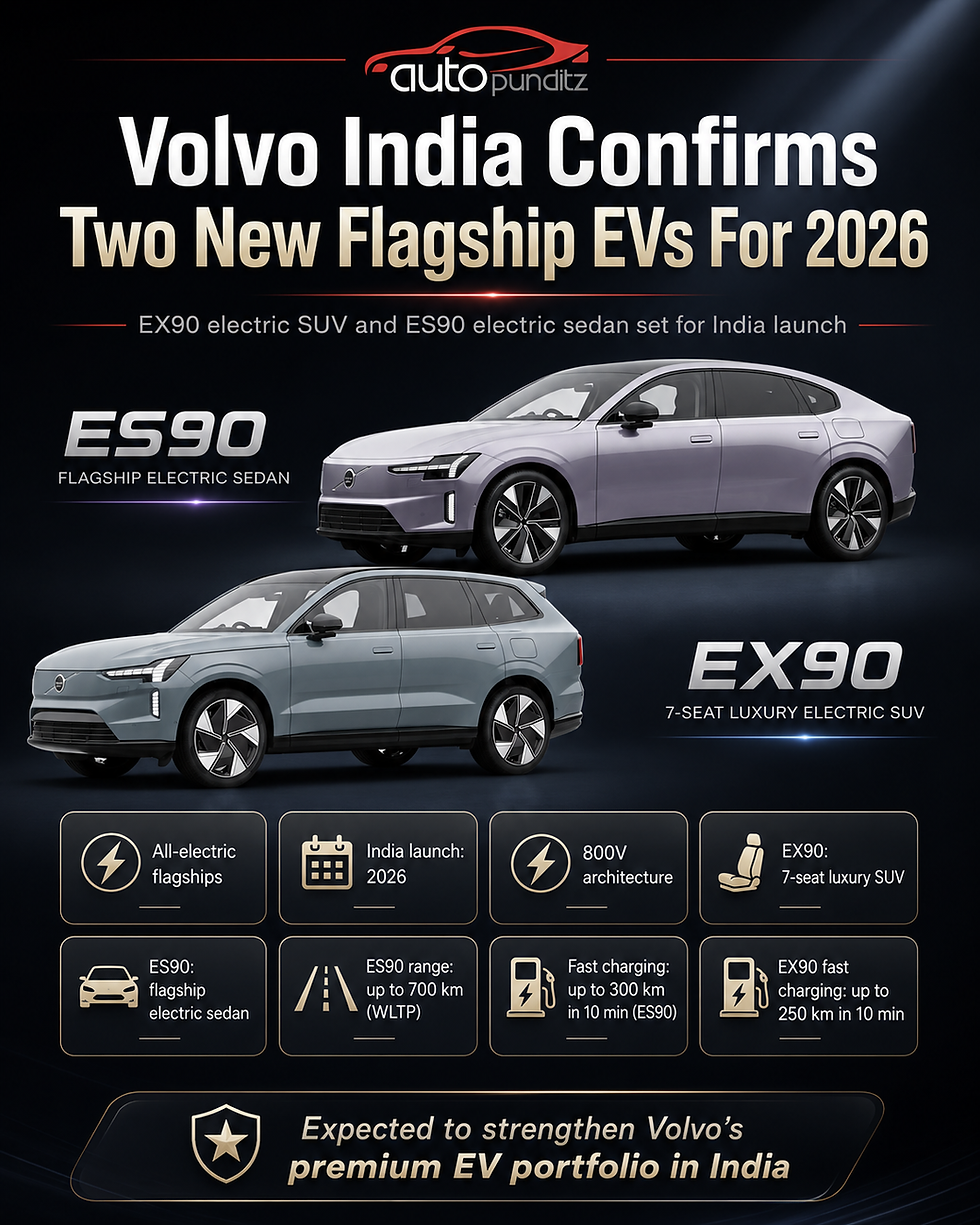 Volvo EX90 electric SUV and ES90 electric sedan confirmed for India launch in 2026