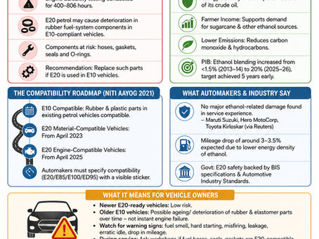 E20 Petrol Debate Deepens: Unpublished ARAI Report Raises Fresh Questions Over Older E10 Vehicles