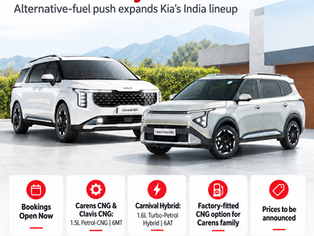 Kia Opens Pre-Bookings for Carens CNG, Clavis CNG and Carnival Hybrid in India