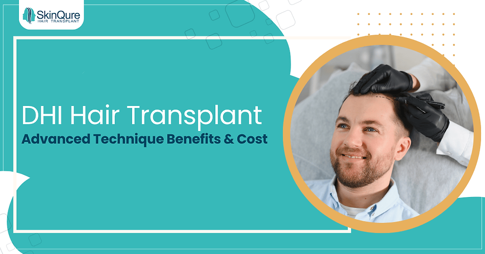 Patient undergoing DHI hair transplant procedure with a specialist marking the hairline, illustrating advanced technique benefits and natural results.